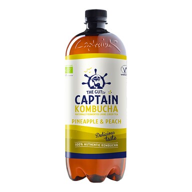 The GUTsy Captain Kombucha Pineapple Peach Kombucha 1 litre