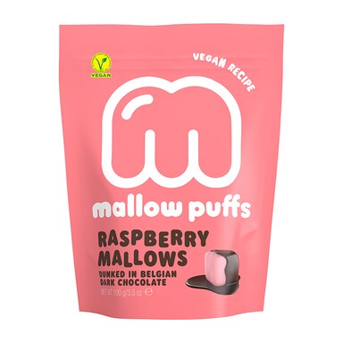 Mallow Puffs Raspberry Mallows Dark Choc 100g