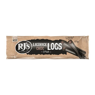RJs Natural Licorice Choc Triple Log 120g