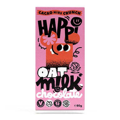 Happi Cacao Nibs Crunch Oat M!lk Chocolate Bar 80g