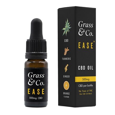 Grass & Co. EASE consumable CBD Oil 500mg with Ginger, Turmeric & Orange 10ml