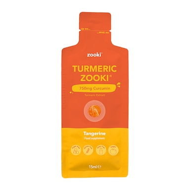 YourZooki Turmeric 750mg Curcumin Tangerine Flavour 1 Sachet 15ml