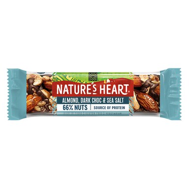 Nature's Heart Sea Salt, Dark Choc & Almond Nut Bar 35g