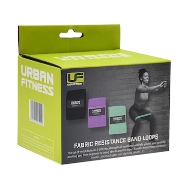 Urban Fitness Fabric Resistance Band Loop (Set of 3) 15 Inch