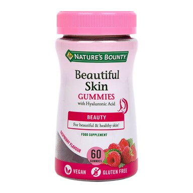 Nature's Bounty Beautiful Skin Rasberry Flavour 60 Vegan Gummies