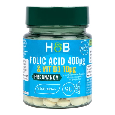 Holland & Barrett Folic Acid & Vitamin D3 90 Tablets