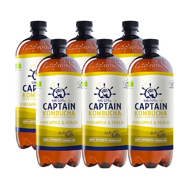 The GUTsy Captain Kombucha Pineapple Peach Bio-Organic 6 x 1000ml