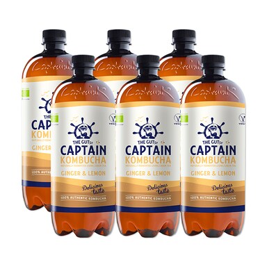 The GUTsy Captain Kombucha Ginger Lemon Bio-Organic 6 x 1000ml