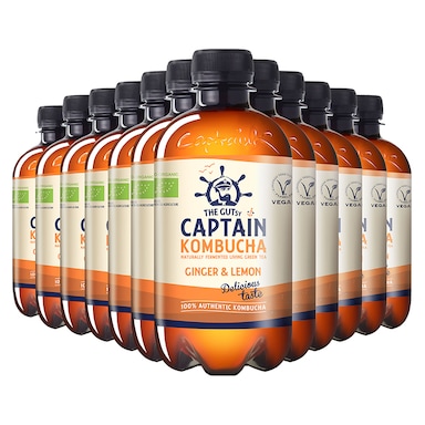 The GUTsy Captain Kombucha Ginger Lemon Bio-Organic 12 x 400ml