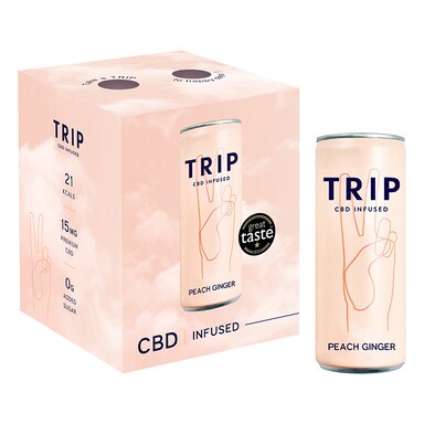 TRIP CBD Infused Multi Pack Peach Ginger - 4 x 250ml