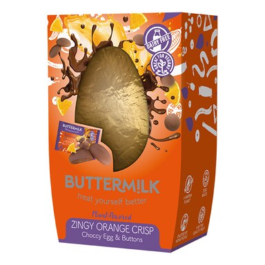 Buttermilk Vegan Zingy Orange Crisp Easter Egg & Buttons 172g