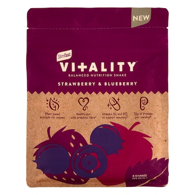 SlimFast Vitality Balanced Nutrition Shake Strawberry & Blueberry 480g