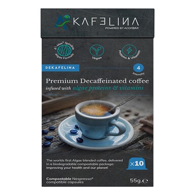 Kafelina Dekafelina Premium Decaffeinated Coffee 10 Compostable Capsules