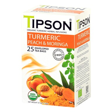 Tipson Organic Turmeric Peach & Moringa 25 Tea Bags
