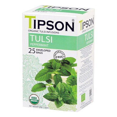 Tipson Organic Tulsi With Peppermint 25 Enveloped Tea Bags