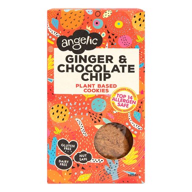 Angelic Gluten Free Ginger & Chocolate Chip Plant Based Cookies 125g