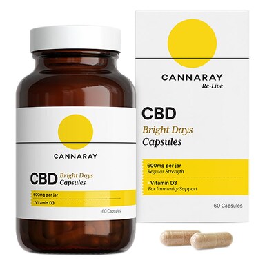 Cannaray Bright Days CBD 600mg 60 Capsules