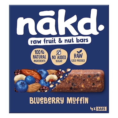 Nakd Raw Fruit & Nut Bars Blueberry Muffin 4 x 35g