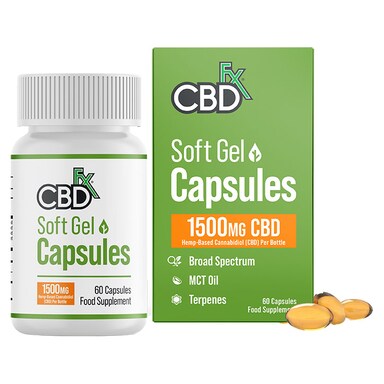 CBDfx Soft Gel with Hemp Extract 25mg 60 Capsules