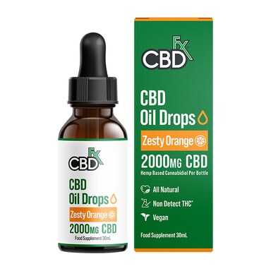CBDfx 2000mg CBD Oil Zesty Orange Flavour 30ml