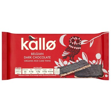 Kallo Organic Dark Chocolate Rice Cakes Thins 90g