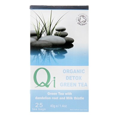Qi Teas Organic Fairtrade Green Detox Tea 25 Tea Bags