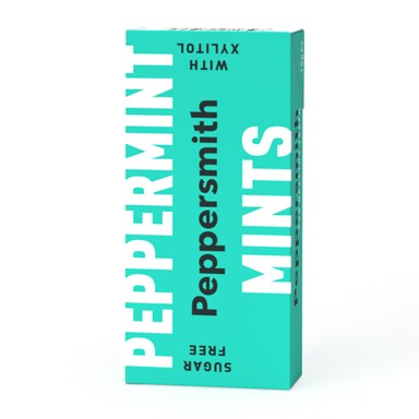 Peppersmith 100% Xylitol Fine English Peppermint Fresh Mints 15g
