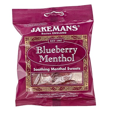 Jakemans Blueberry Soothing Menthol Sweets 100g Bag