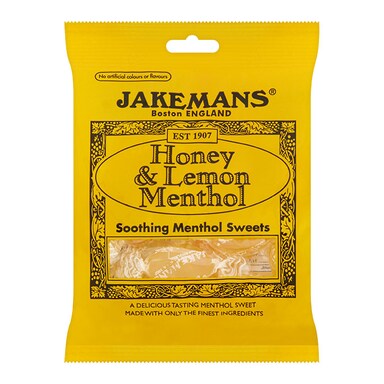 Jakemans Honey & Lemon Soothing Menthol Sweets 100g Bag