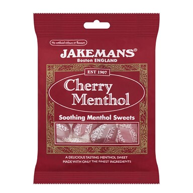 Jakemans Cherry Soothing Menthol Sweets 100g Bag