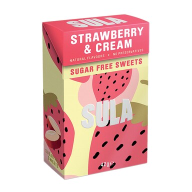 Sula Strawberry & Cream Sugar Free Sweets 42g