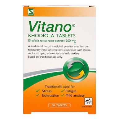 Schwabe Pharma Vitano Rhodiola Rosea Root 200mg 30 Tablets