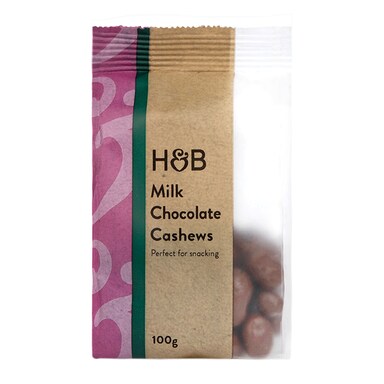 Holland & Barrett Milk Chocolate Cashews 100g