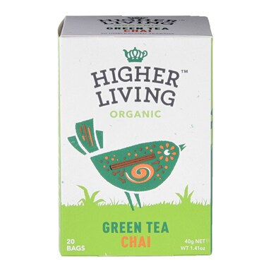 Higher Living Organic Green Tea Chai 20 Tea Bags