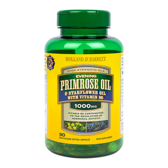 H&B Evening Primrose Oil & Starflower Oil plus Vitamin B6 Capsules Holland & Barrett