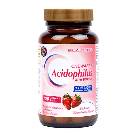 Holland & Barrett Acidophilus Chewable Tablets Strawberry | Holland ...