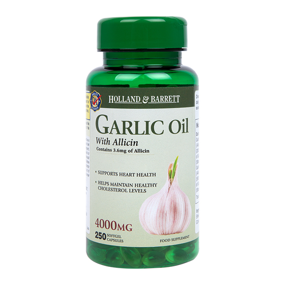 Holland & Barrett Garlic Oil With Allicin 4000mg 250 Capsules Holland
