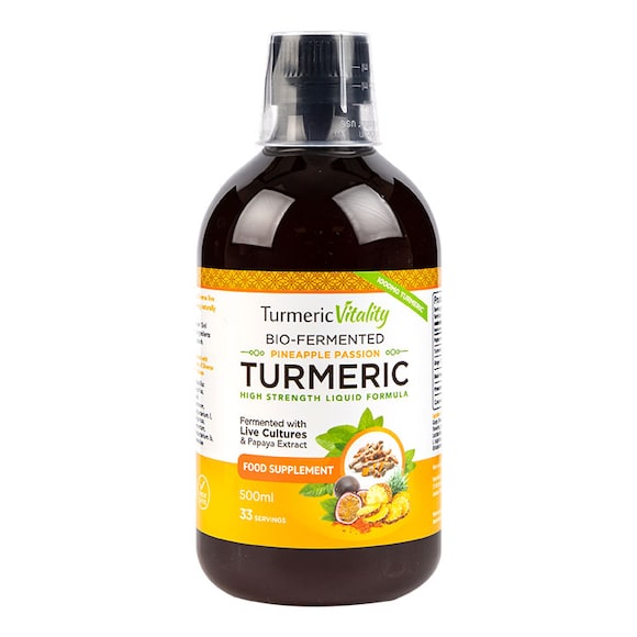 Turmeric Vitality BioFermented Turmeric Liquid Pineapple Passion