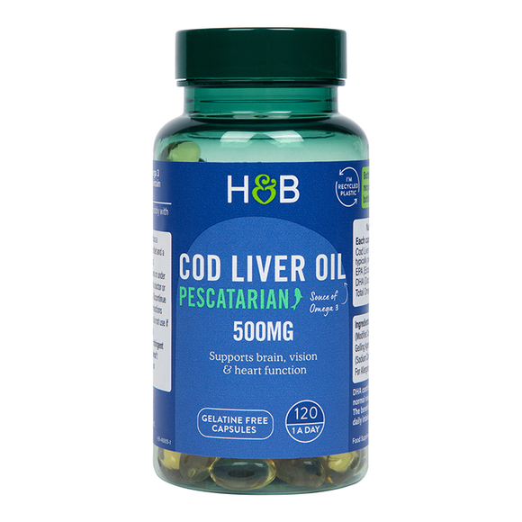Holland & Barrett Cod Liver Oil 500mg 120 Capsules Holland & Barrett