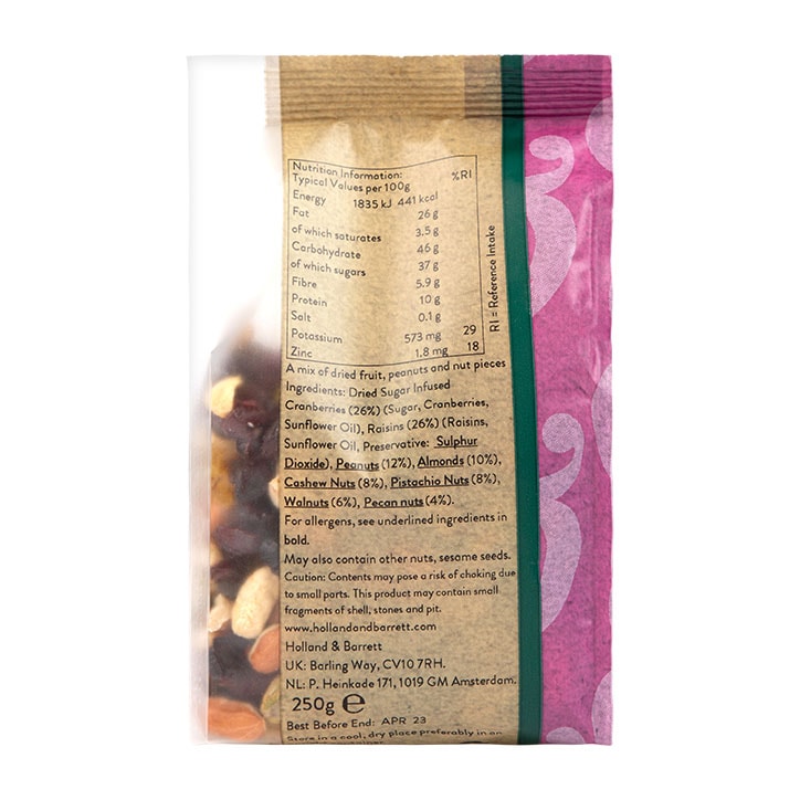 Holland & Barrett Cranberry, Raisin & Nut Mix 250g image 2