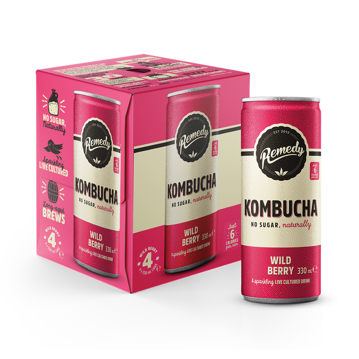 Remedy Wild Berry Kombucha 4x 330ml image 2