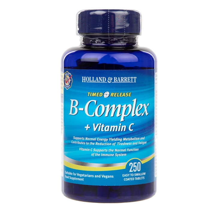 Holland & Barrett Vitamin B Complex plus Vitamin C Timed Release 250 Caplets