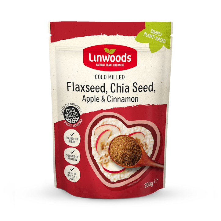 Linwoods Milled Flaxseed, Chia Seed, Apple & Cinnamon 200g image 1