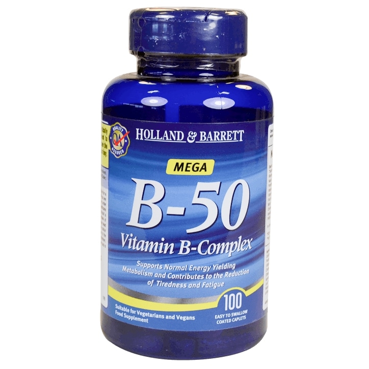 Holland & Barrett Mega B 50 Vitamin B Complex Caplets-1