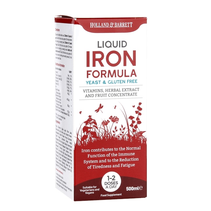 Holland & Barrett Liquid Iron Formula Yeast and Gluten Free 500ml image 1