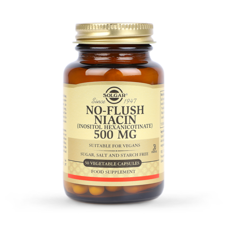 Solgar No-Flush Niacin 500mg 50 Vegi Capsules image 1