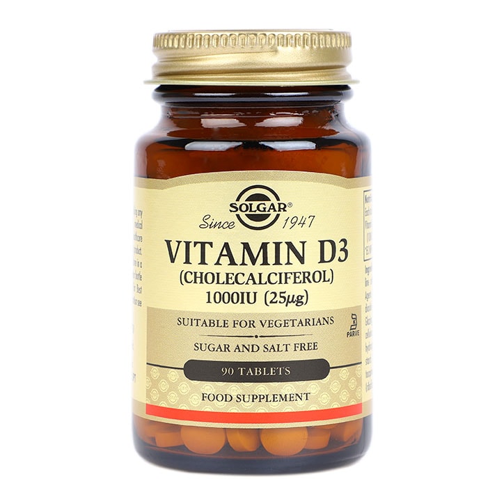 Solgar Vitamin D3 1000IU 90 Tablets image 1