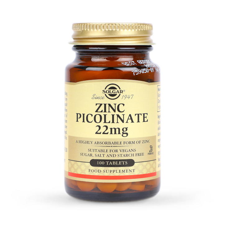 Solgar Zinc Picolinate 22mg 100 Tablets image 1