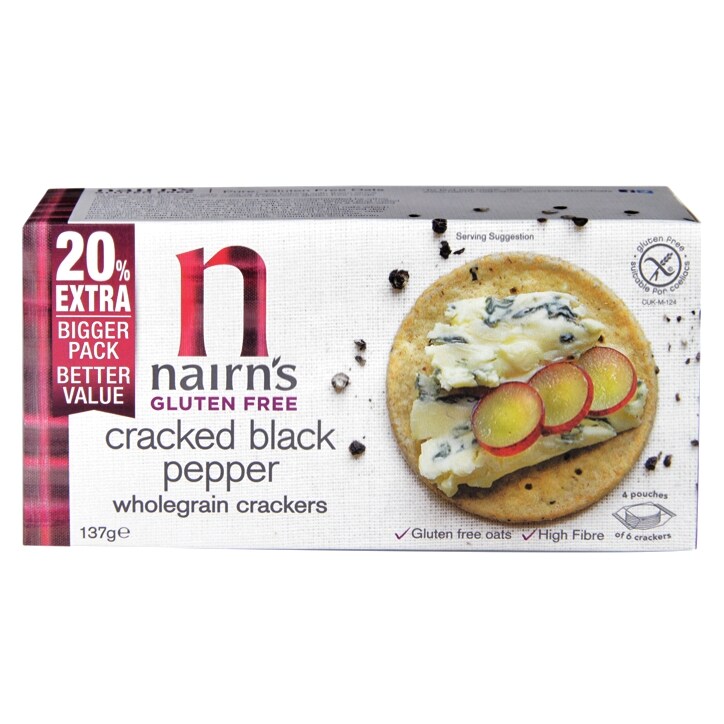 Nairn's Gluten Free Cracked Black Pepper Crackers 137g image 1