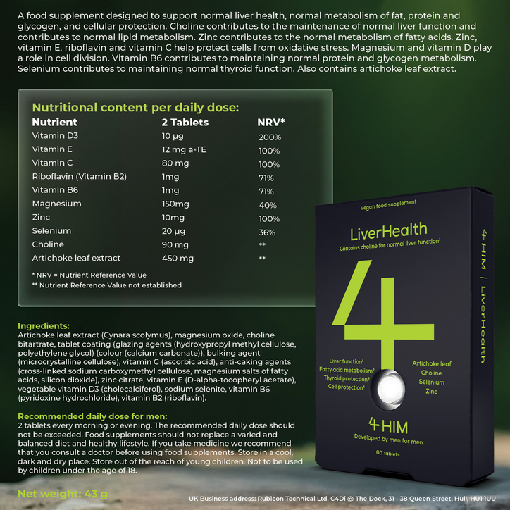 4Him Liverhealth  Liver Support 60 Vegan Tablets image 7